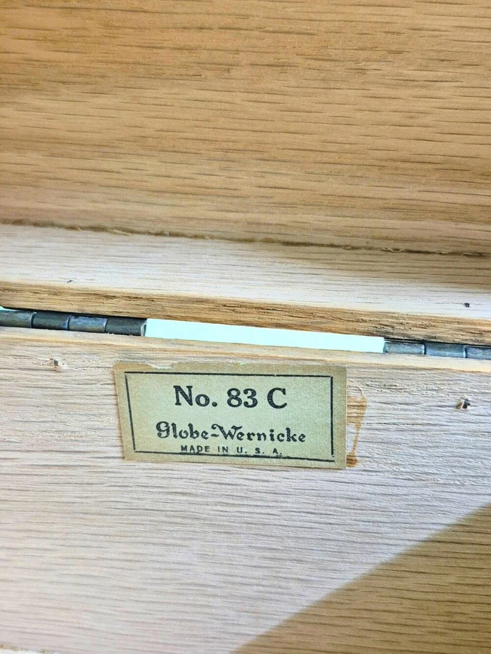 Vintage Globe-Wernicke Solid Oak Dovetail Recipe Box